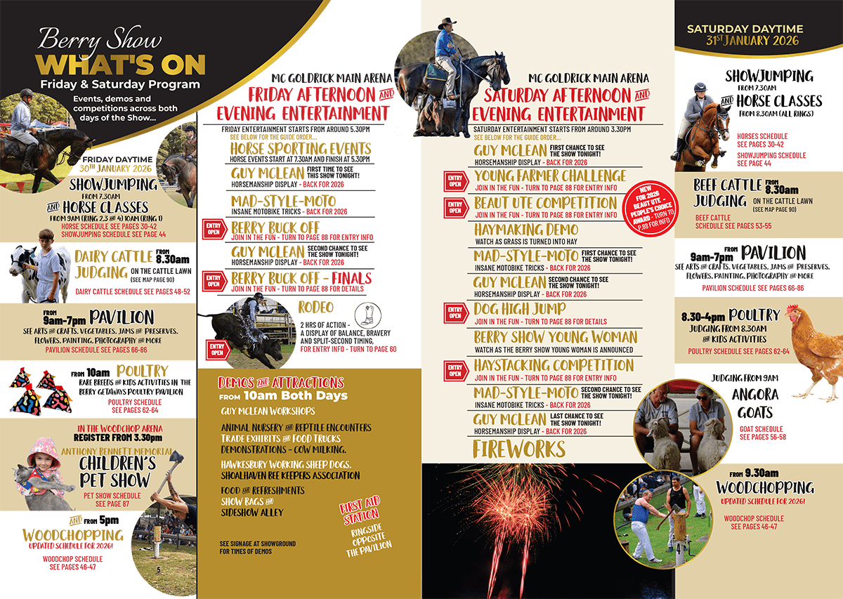 Berry Show 2 Day Schedule 2026