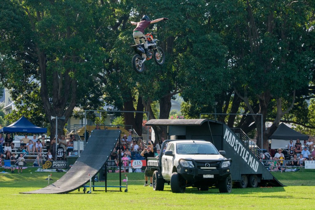 A rider soaring above the ramp